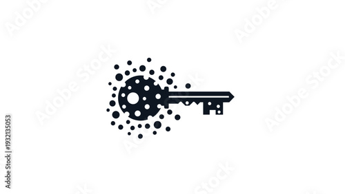 Key with particles around it.