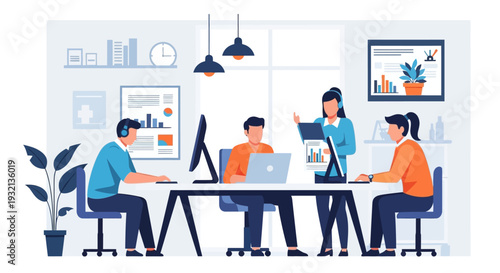 Team Meeting Office Workspace.