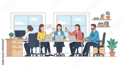 Group of Business Professionals in Meeting.