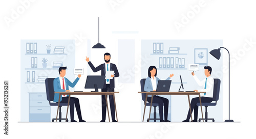 Office Workers at Desks.