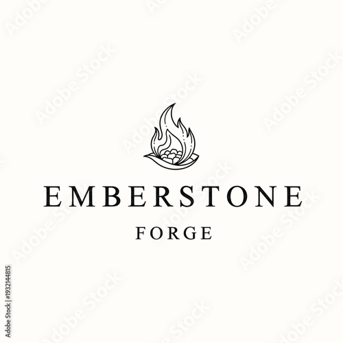 Emberstone Forge Logo Design - A Symbol of Craftsmanship and Creation.