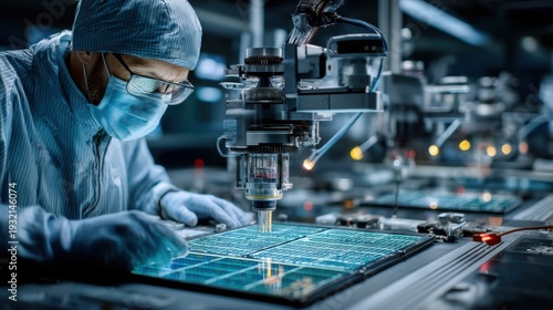 Advanced Semiconductor Manufacturing in a Cleanroom generated by AI