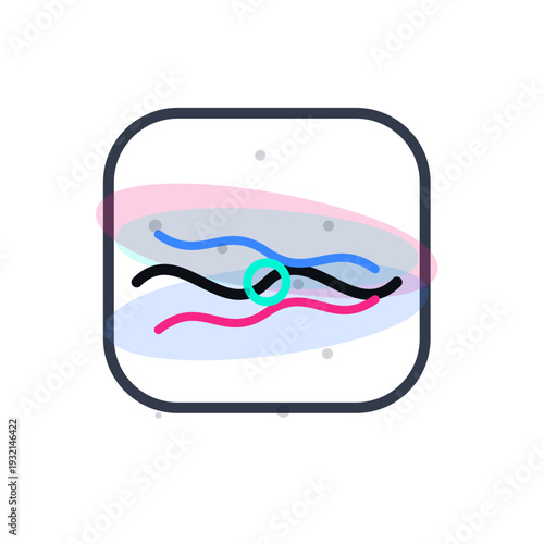 Relaxation Sound Waves minimal monoline with soft color bands healthca