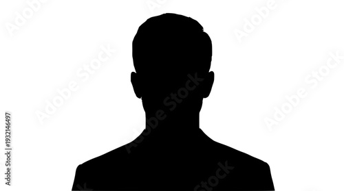 Male Profile Silhouette - Man Head and Shoulders Portrait Vector Icon