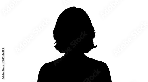 Female Profile Silhouette - Woman Head and Shoulders Portrait Vector