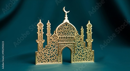 Intricate Golden Mosque Decoration with Beautiful Detail and Design