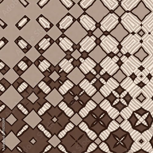 Wallpaper Mural A pattern of brown and white squares. The squares are arranged in a way that they look like diamonds Torontodigital.ca