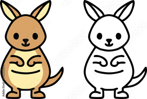 Cute Kangaroo Joey Vector Illustration