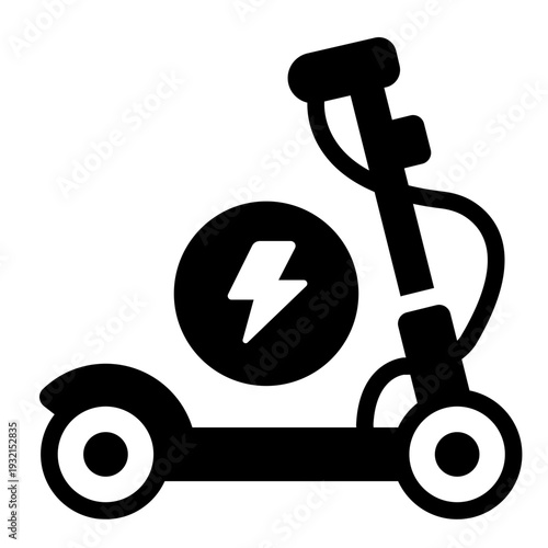 scooter glyph icon. electric ride vehicle. urban travel. youth activity