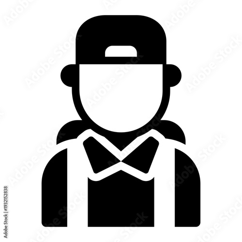 teenage boy glyph icon. youth student style. casual lifestyle. school culture