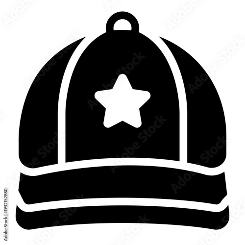 cap glyph icon. fashion hat accessory. youth streetwear. casual style