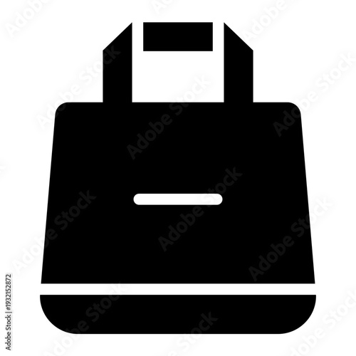 tote bag glyph icon. canvas carry bag. youth fashion. daily lifestyle