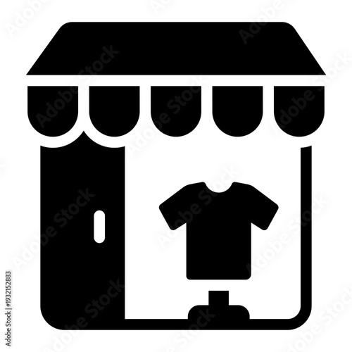 thrift shop glyph icon. secondhand store. youth fashion. vintage trend