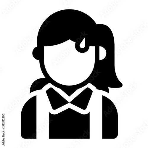 teenage girl glyph icon. youth student style. modern lifestyle. school culture