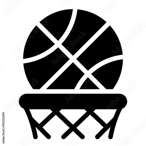 basketball glyph icon. hoop ball game. youth sport. team activity