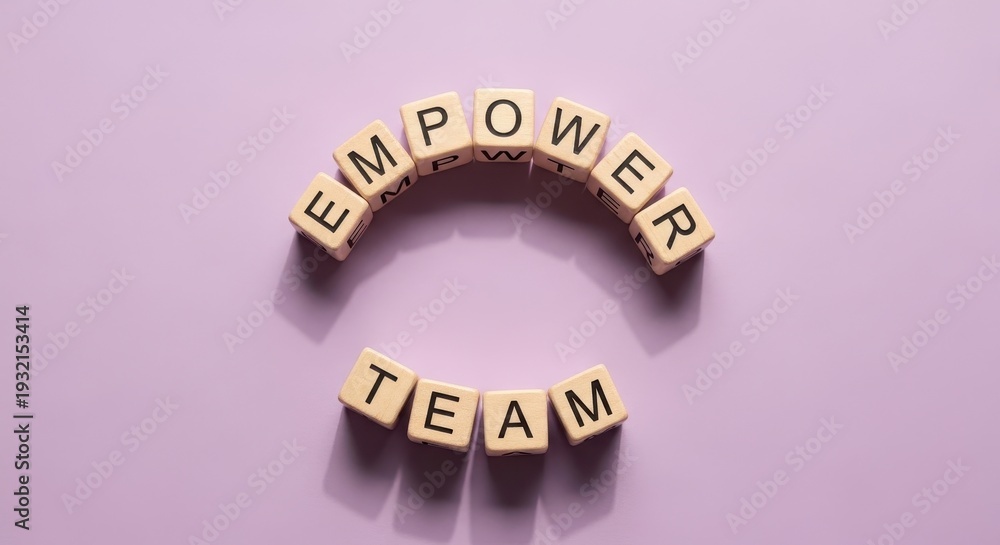 Fototapeta premium Empower Team with Words Promoting Collaboration and Motivation