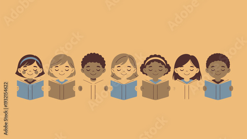 Multicultural children reading books study