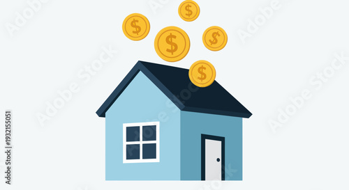 Home Investment and Savings with Falling Gold Coins.