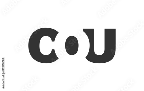 COU logo design. Initial letter C O U bold font style for tech startups, consulting, corporate branding. Creative company name, headlines typography identity, trendy logotype.