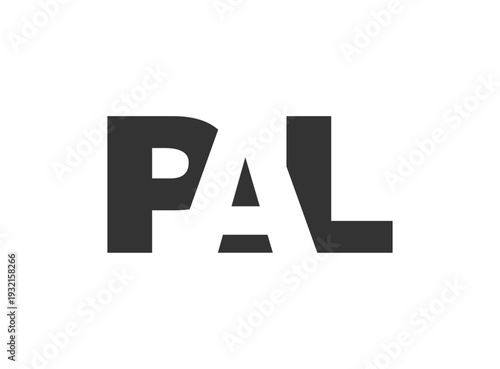 PAL logo design. Initial letter P A L bold font style for tech startups, consulting, corporate branding. Creative company name, headlines typography identity, trendy logotype.
