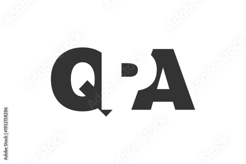 QPA logo design. Initial letter Q P A bold font style for tech startups, consulting, corporate branding. Creative company name, headlines typography identity, trendy logotype.