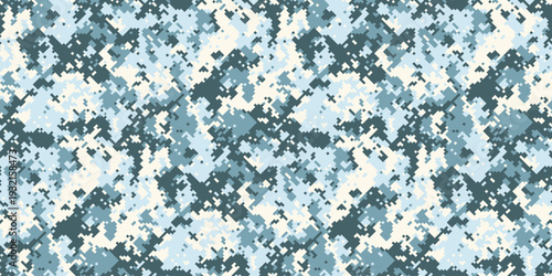 Seamless arctic camouflage pattern.  Perfect for winterthemed designs, apparel, backgrounds, and militaryinspired projects.