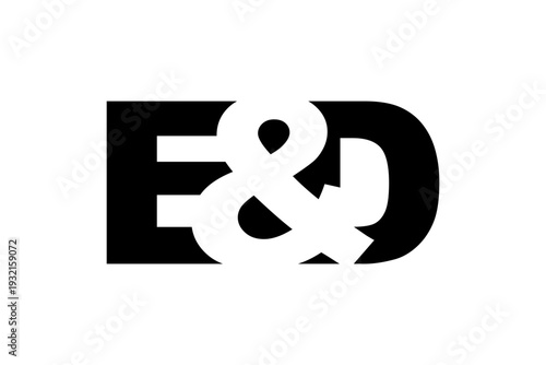 ED logo design in bold style. Black white identity symbol. Modern typography emblem. Corporate branding icon.