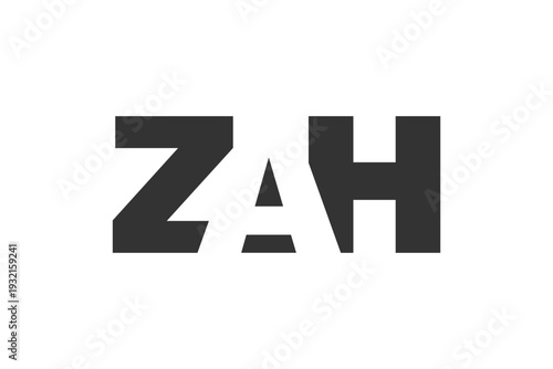ZAH logo design. Initial letter Z A H bold font style for tech startups, consulting, corporate branding. Creative company name, headlines typography identity, trendy logotype.