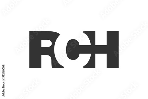 RCH logo design. Initial letter R C H bold font style for tech startups, consulting, corporate branding. Creative company name, headlines typography identity, trendy logotype.