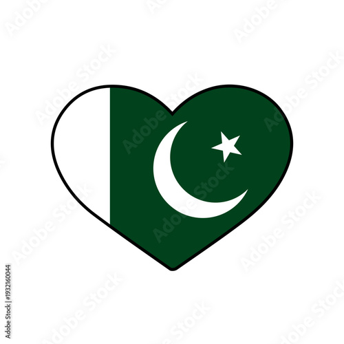 Heart with the Pakistan flag
Vector heart with the flag on a white background