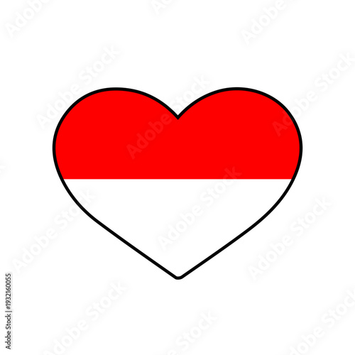 Heart with the indonesia flag
Vector heart with the flag on a white background