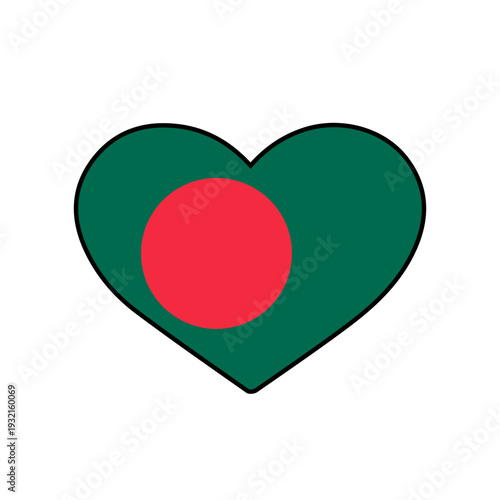 Heart with the Bangladesh flag
Vector heart with the flag on a white background
