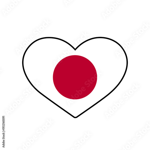 Heart with the japan flag
Vector heart with the flag on a white background