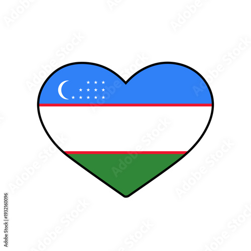 Heart with the Uzbekistan flag
Vector heart with the flag on a white background