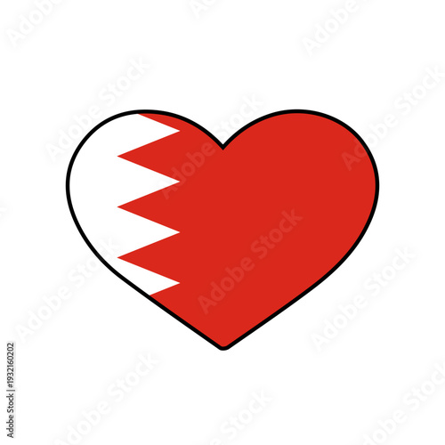 Heart with the bahrain flag
Vector heart with the flag on a white background