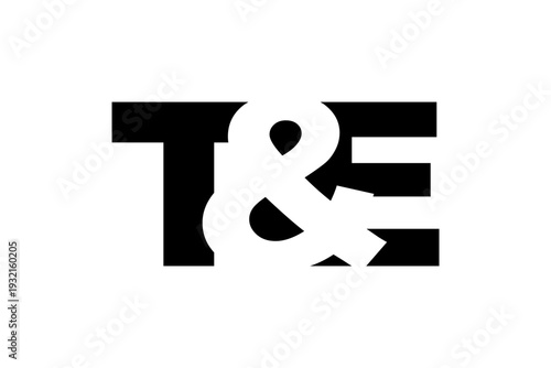 TE logo design in bold style. Black white identity symbol. Modern typography emblem. Corporate branding icon.