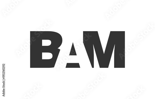 BAM logo design. Initial letter B A M bold font style for tech startups, consulting, corporate branding. Creative company name, headlines typography identity, trendy logotype.
