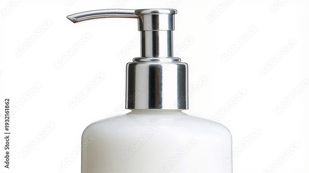 Obraz premium Closeup of a pump lotion bottle, clean composition ample negative space