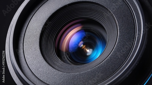 Closeup of a detachable camera lens, clean composition ample negative space
