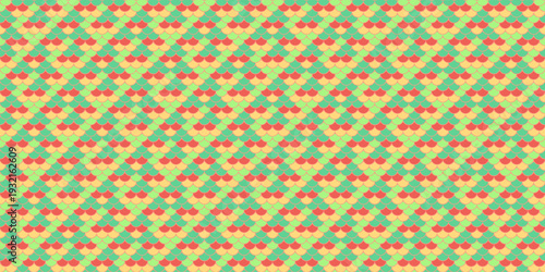Vibrant geometric pattern in pastel hues.  Ideal for textile design, website backgrounds, or playful branding.  Repeatable design evokes feelings of optimism and joy.