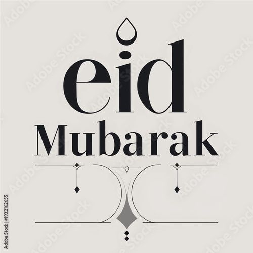 Minimalist Eid Mubarak Typography Design with Modern Layout
