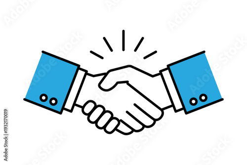 ビジネスパーソンが握手をしている手元のアイコン