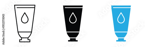 Moisturizing Cream Tube Icon Set with Skin Care Lotion and Cosmetic Ointment Vector Illustration Isolated on White Background