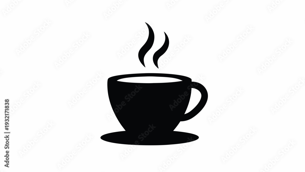 Obraz premium Steaming hot cup of coffee on a saucer