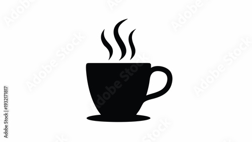 Steaming hot coffee cup on a saucer