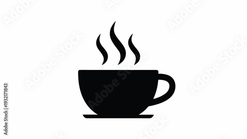 Steaming hot coffee cup icon