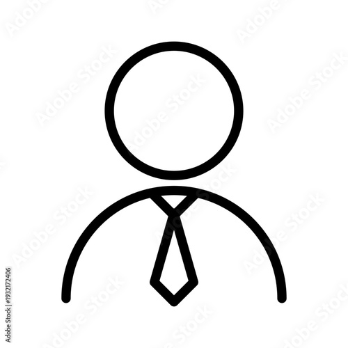 A formal human avatar wearing a necktie representing an administrator or professional corporate user