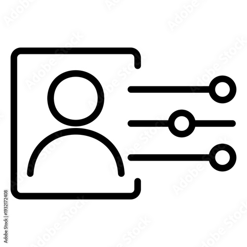 User profile icon combined with adjustment sliders for account personalization and preference management