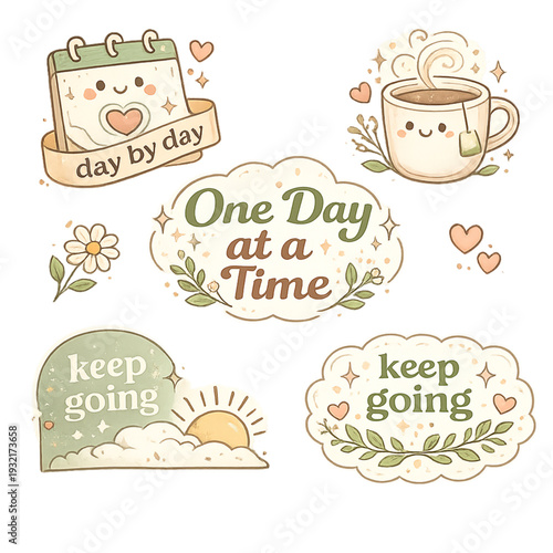 inspirational sticker set in pastels, pastel motivational sticker pack, cute affirmation quotes collection, soft pastel color palette, kawaii typography stickers, uplifting positive message design, ge