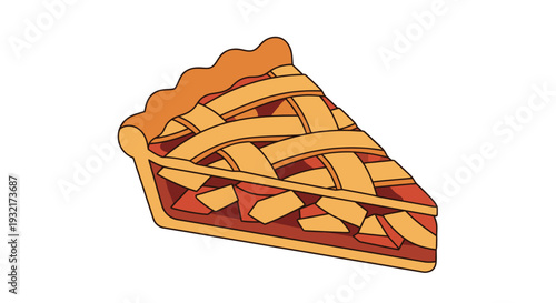 Slice of delicious apple pie with lattice crust featuring rustic design warm colors and tasty pastry for dessert menus and bakery promotions